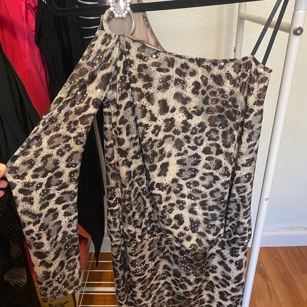 Taboo Leopard Print One Shoulder Dress Size Small
